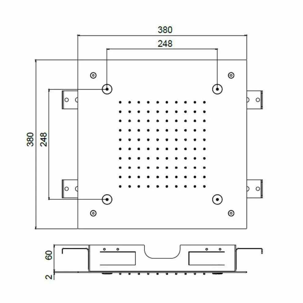 Stahlduschkopf mit Regenstrahl und Verneblern Made in Italy - Selmo