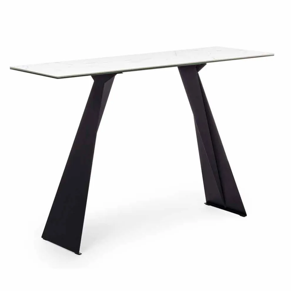 Stahlkonsole mit Keramik- und Glasplatte Modernes Design - Cubebe