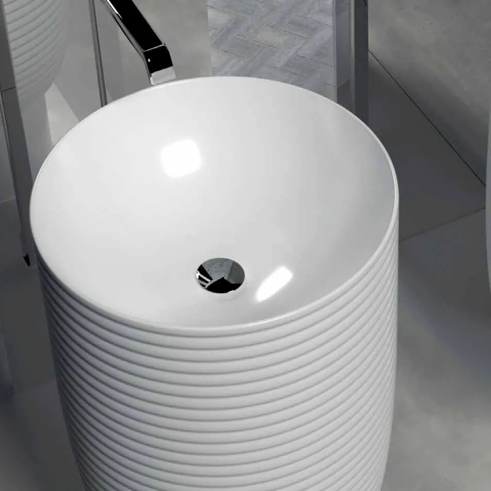 Standwaschbecken aus weißer oder farbiger Keramik Trabia