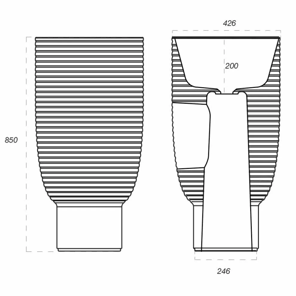 Standwaschbecken aus weißer oder farbiger Keramik Trabia