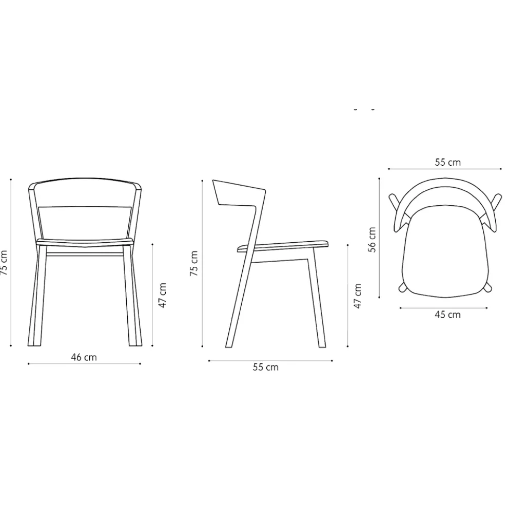 Stapelbarer Aschenstuhl mit Stoffsitz Made in Italy, 2 Stück - Oslo