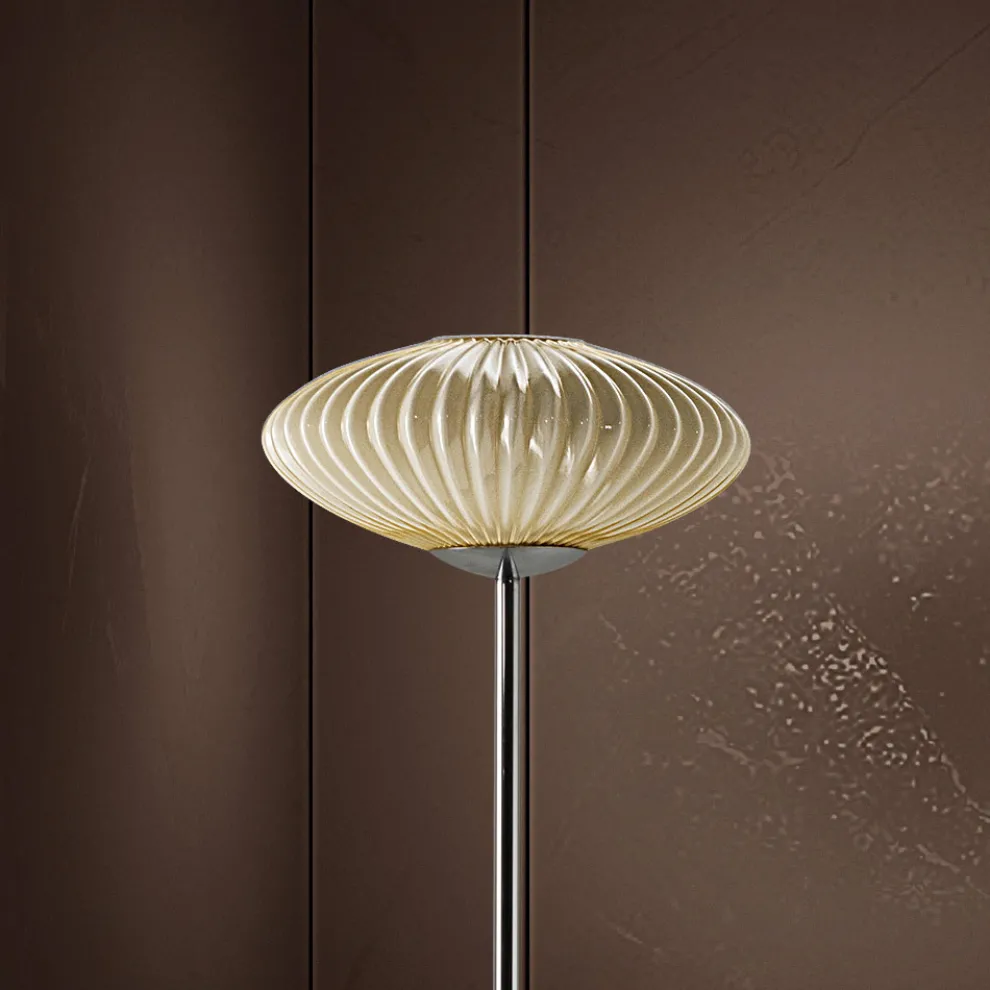 Stehlampe aus geripptem und mundgeblasenem venezianischem Glas - Dafne