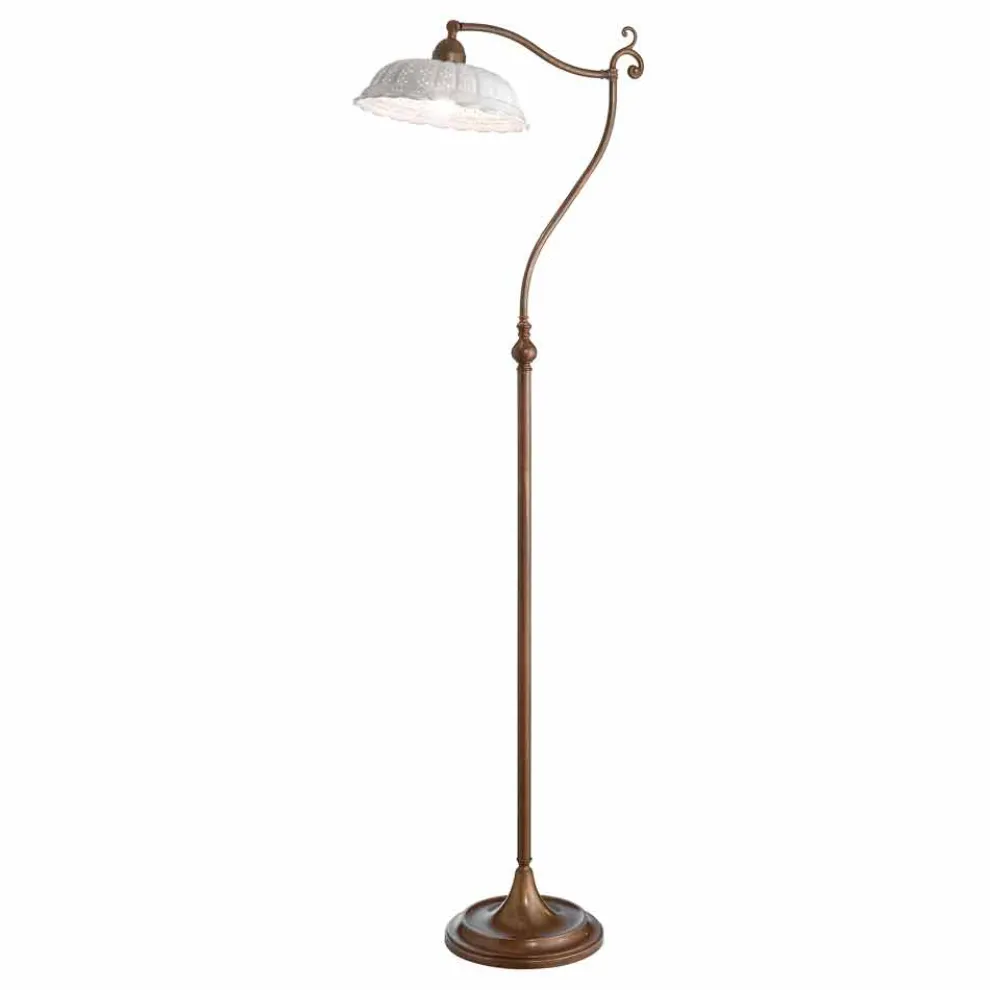 Stehlampe aus Keramik gebogen Liberty Design Anita von Il Fanale