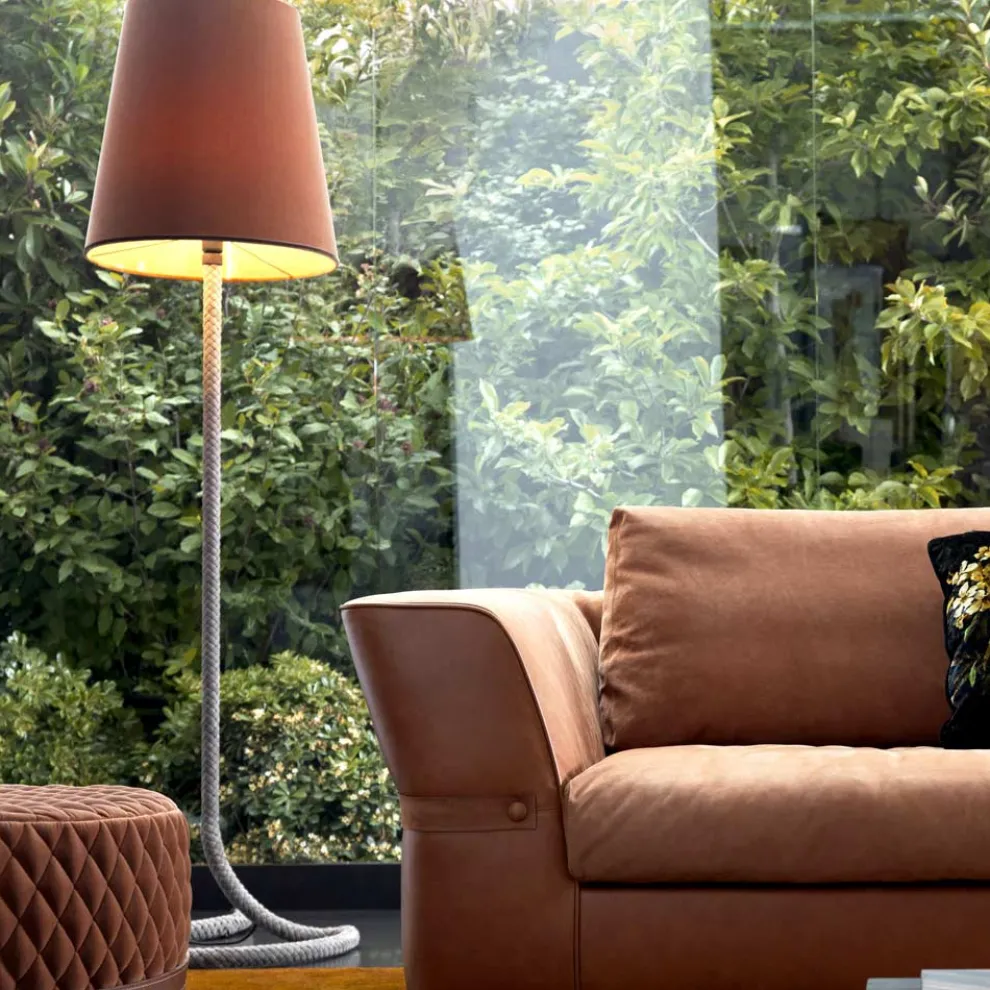 Stehlampe aus Metall und Stoff Grilli Snake made in Italy