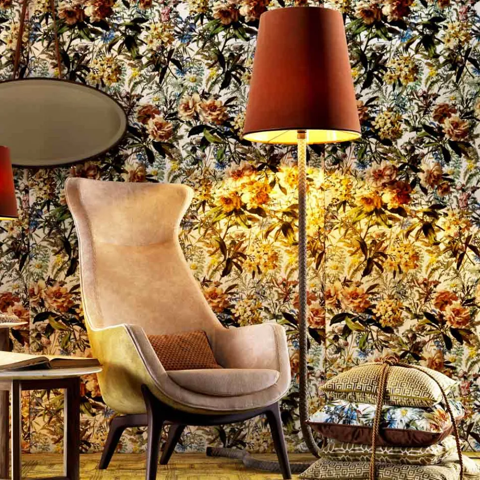 Stehlampe aus Metall und Stoff Grilli Snake made in Italy