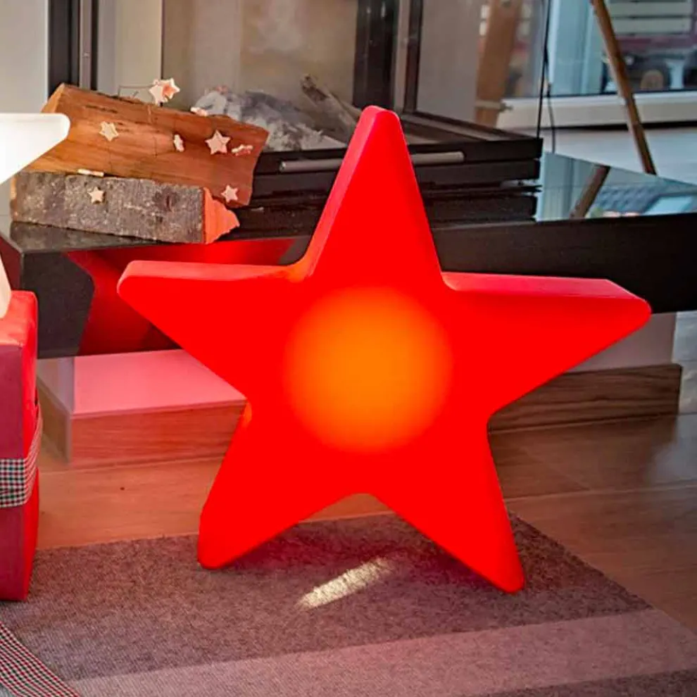 Stehlampe in weißer oder roter Sternform, modernes Design - Ringostar