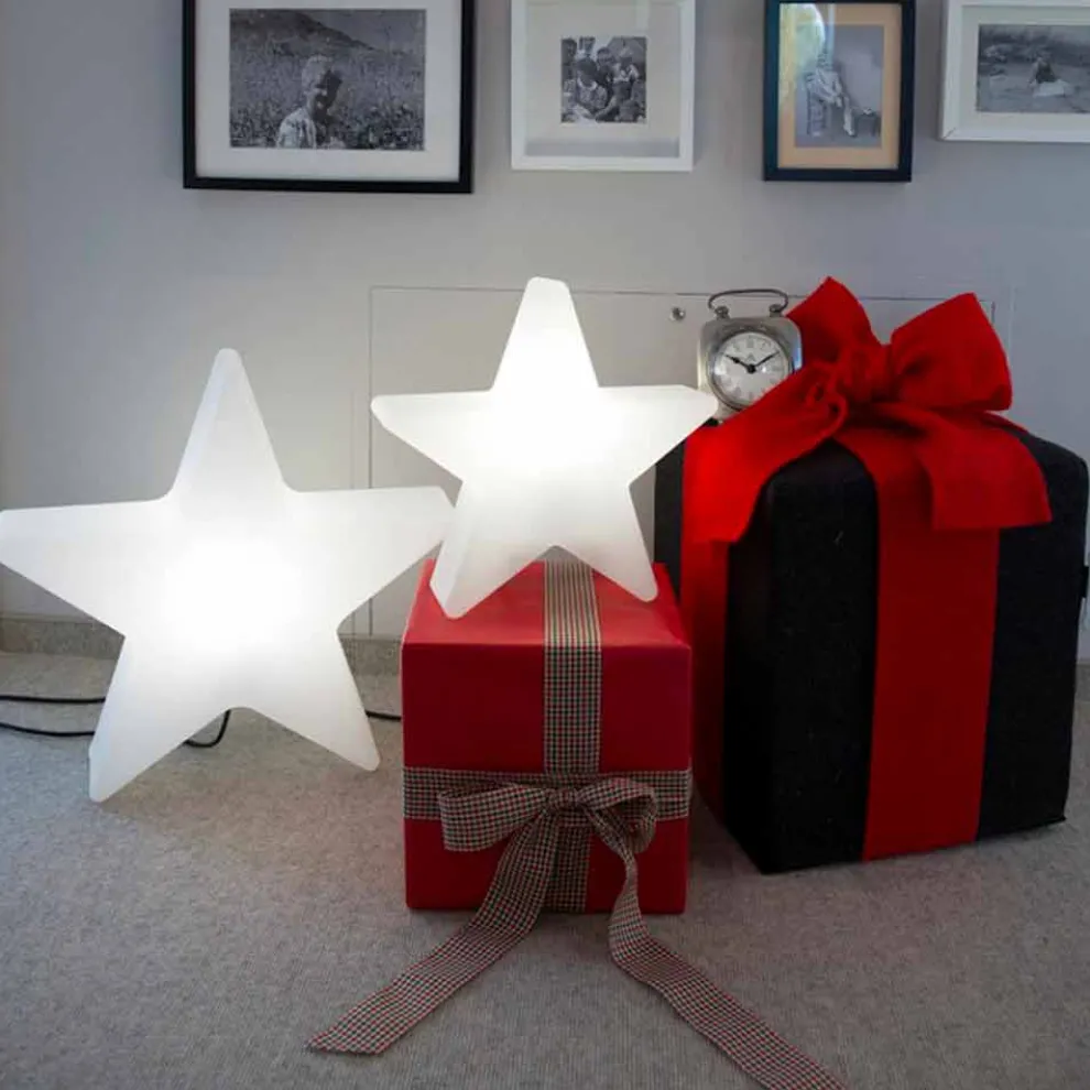 Stehlampe in weißer oder roter Sternform, modernes Design - Ringostar