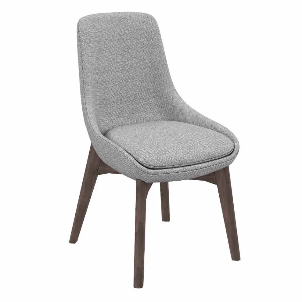 Stoff Esszimmerstuhl mit Holzsockel Made in Italy - Kokosnuss