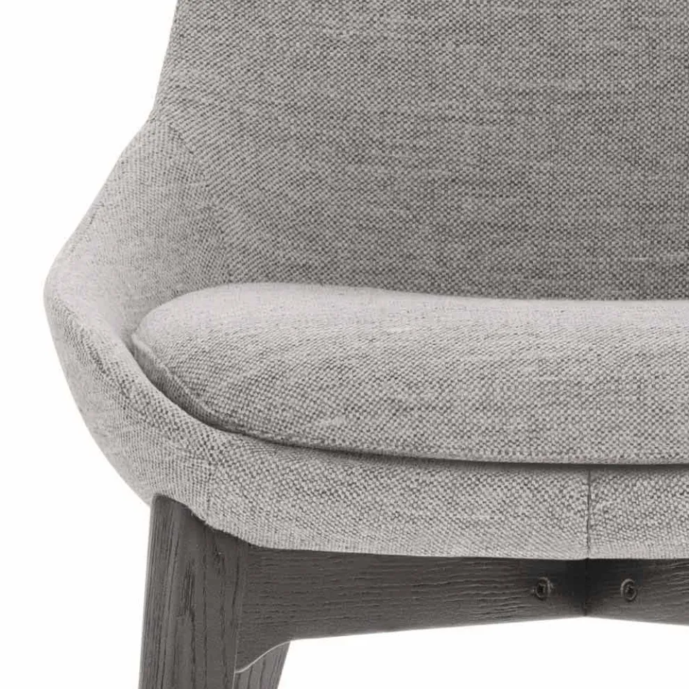 Stoff Esszimmerstuhl mit Holzsockel Made in Italy - Kokosnuss