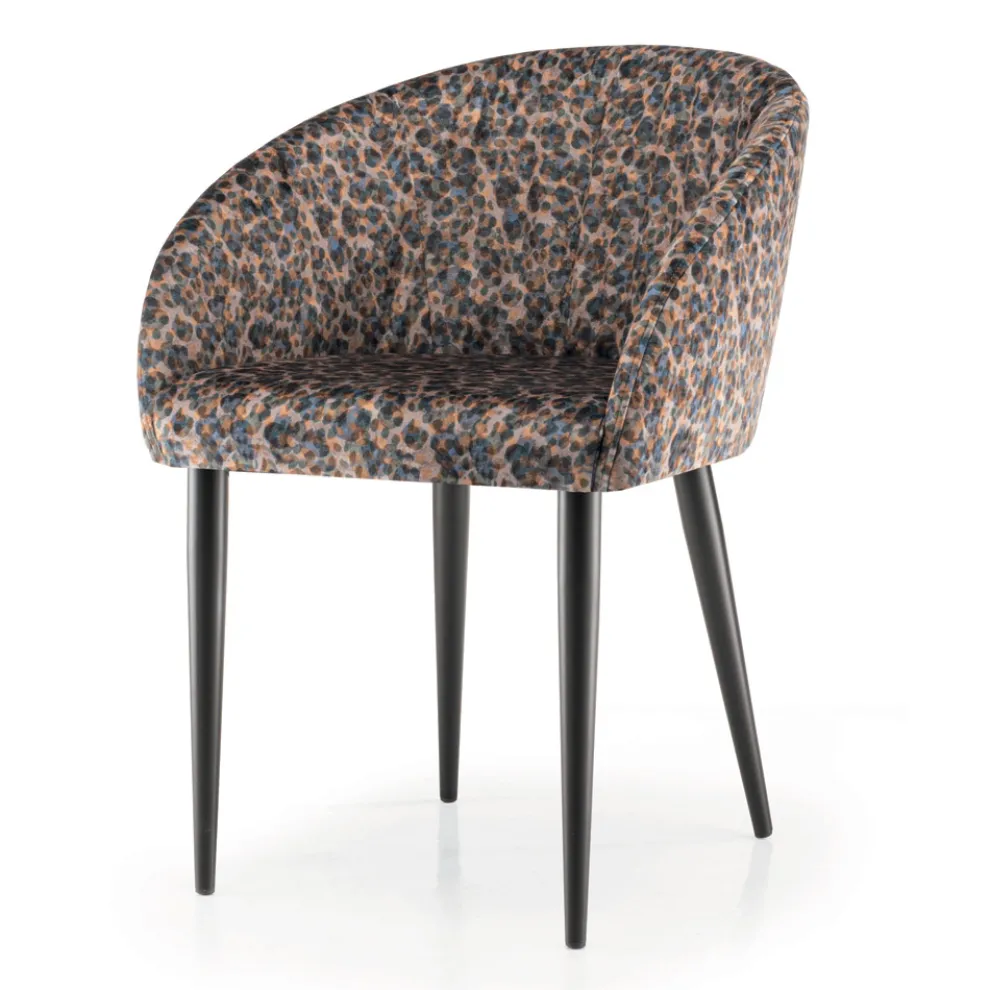 Stoffstuhl mit Stahlkonstruktion, hergestellt in Italien, 4-teilig – Tagata