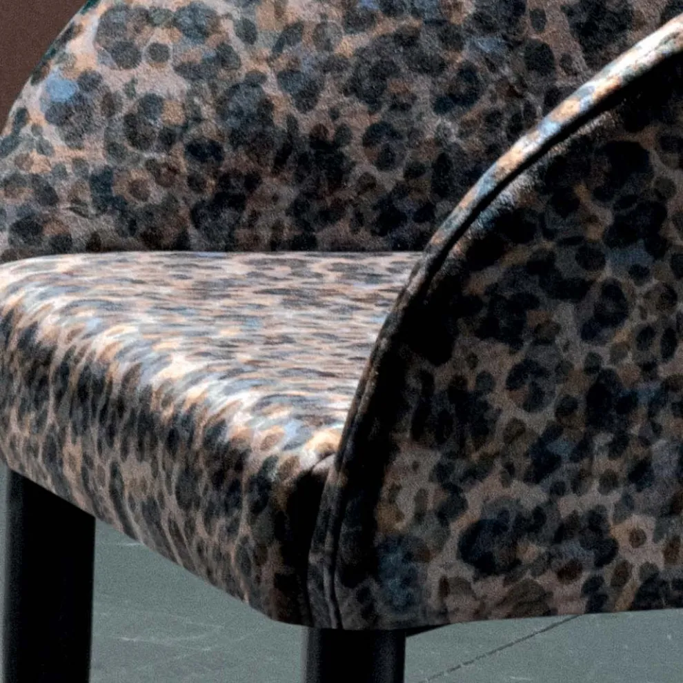 Stoffstuhl mit Stahlkonstruktion, hergestellt in Italien, 4-teilig – Tagata