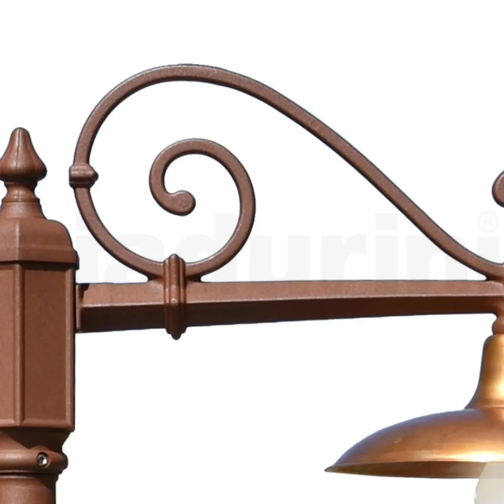 Straßenlampe im Vintage-Stil aus Corten-Aluminium und Messing, hergestellt in Italien – Adela