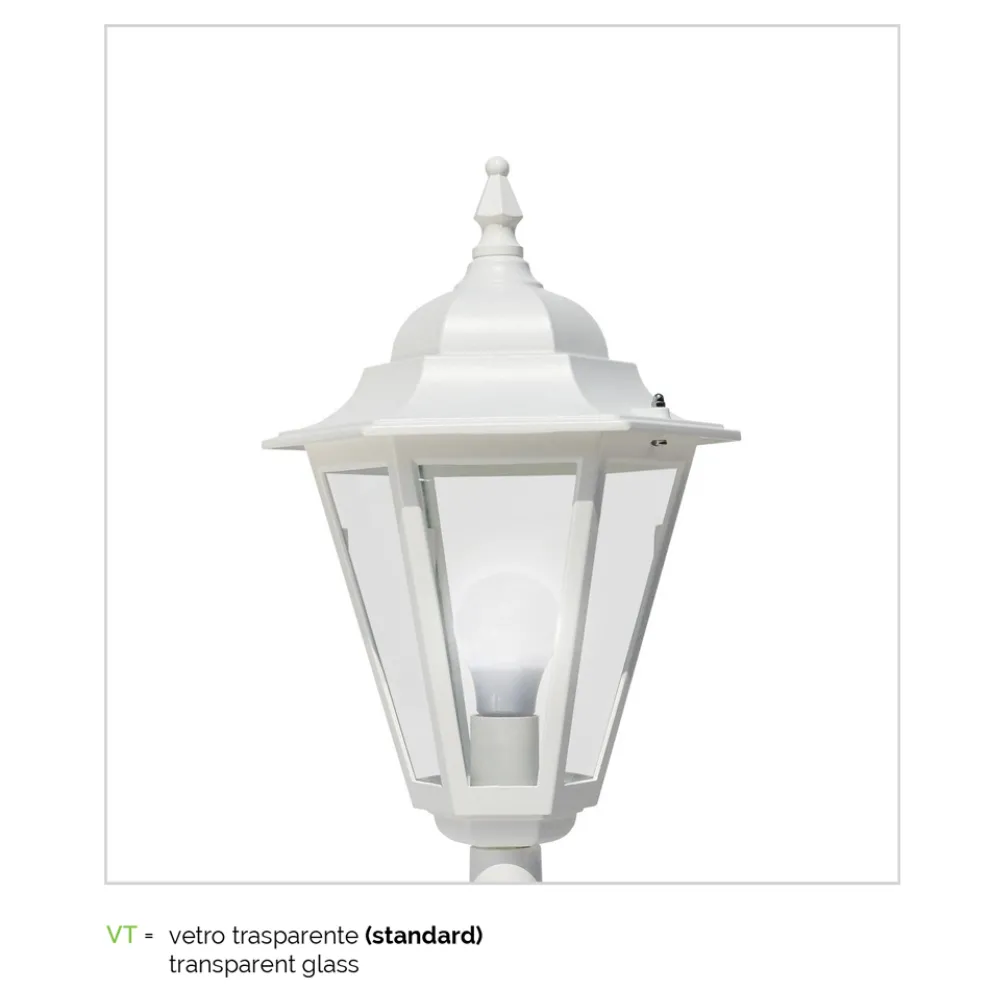 Straßenlaterne im Vintage-Stil mit 3 Lichtern aus Aluminium und Glas, hergestellt in Italien – Terella