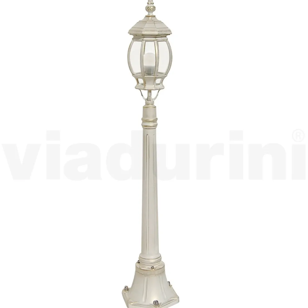 Straßenlaterne im Vintage-Stil aus weißem Aluminium, hergestellt in Italien – Dodo