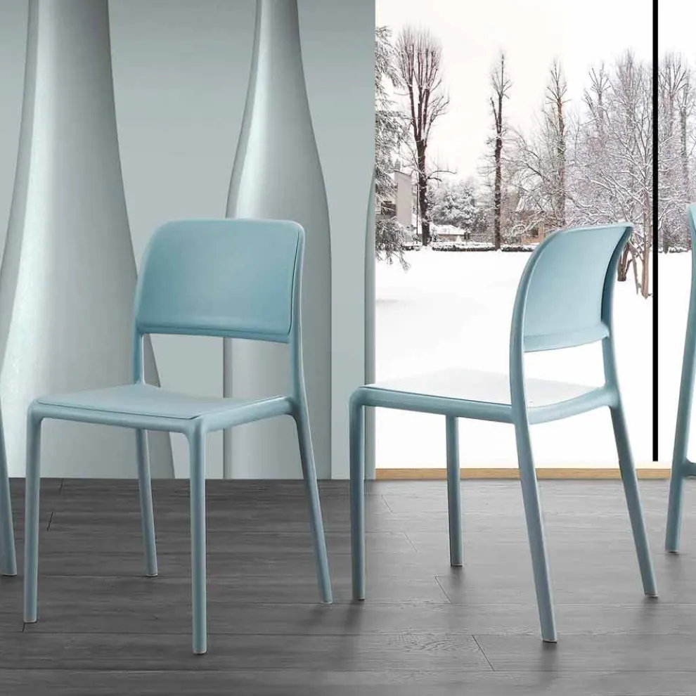 Stuhl aus Harz und Glasfaser in modernem Design Ravenna