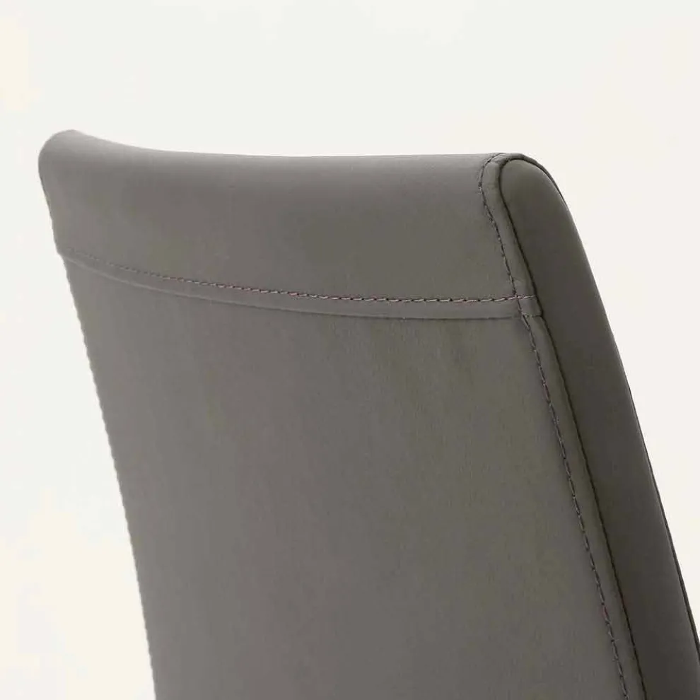 Stuhl aus Metall in Kusteleder bezogen Caserta, modernes Design