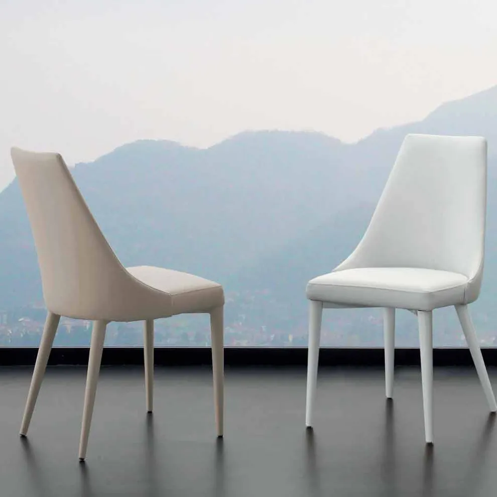 Stuhl aus Metall und Kunstleder Nepitella