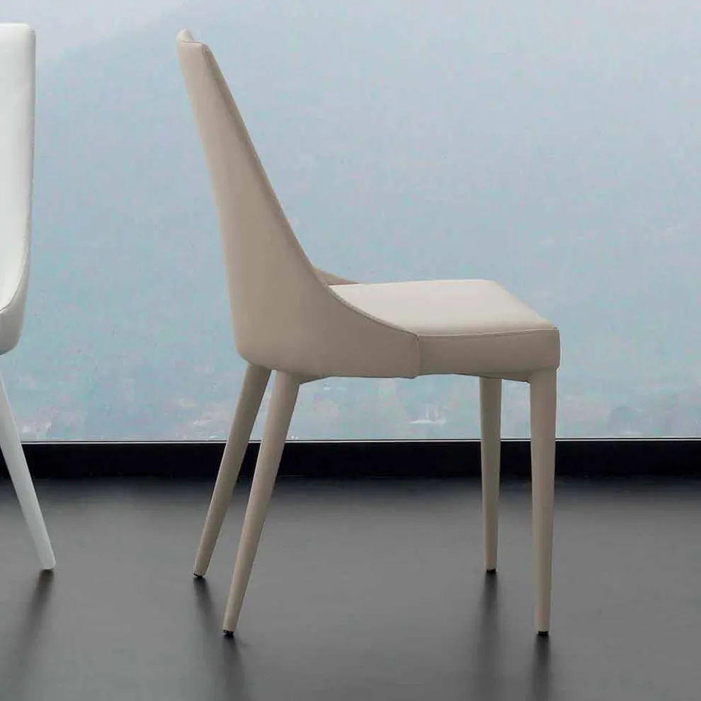 Stuhl aus Metall und Kunstleder Nepitella