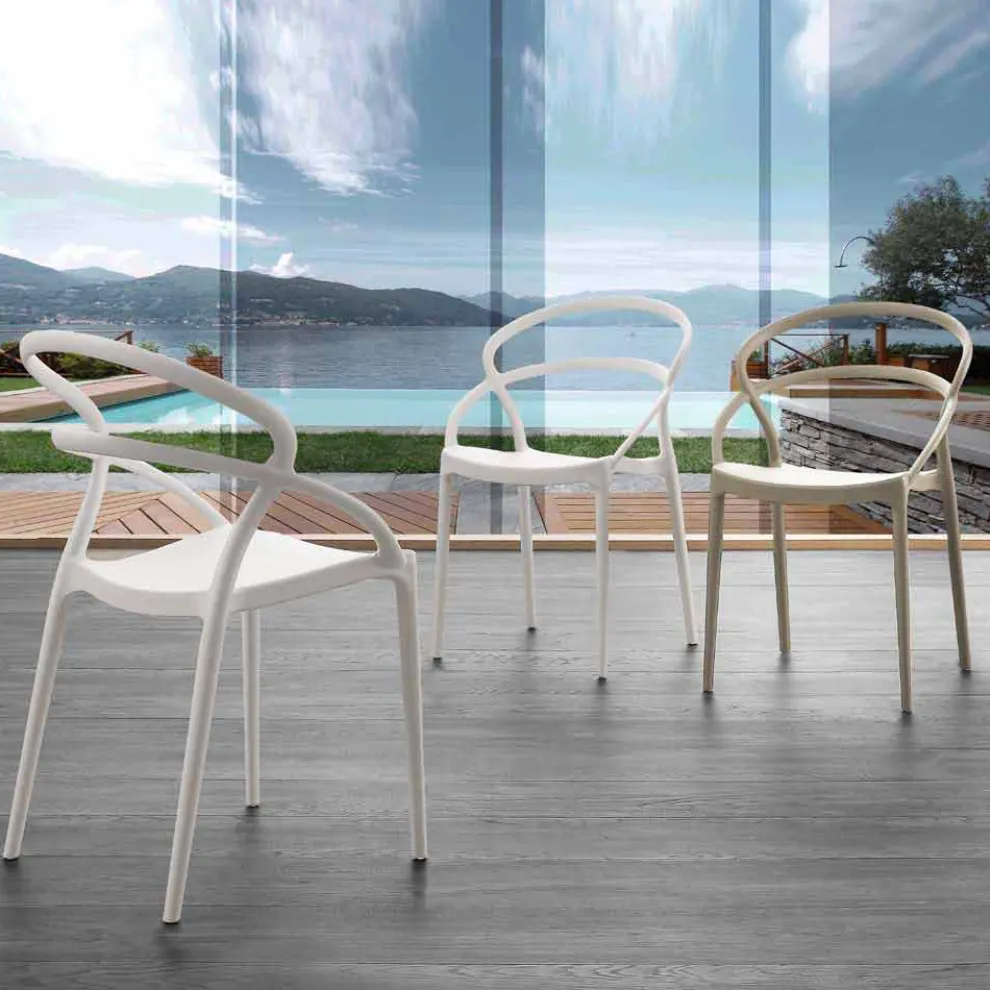 Stuhl aus Polypropylen Pavia, in verschiedenen Farben