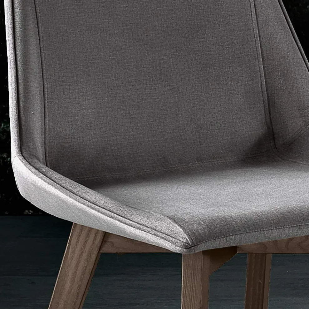 Stuhl mit Holzbeinen und Monocoque-Stoffsitz Made in Italy - Hinata