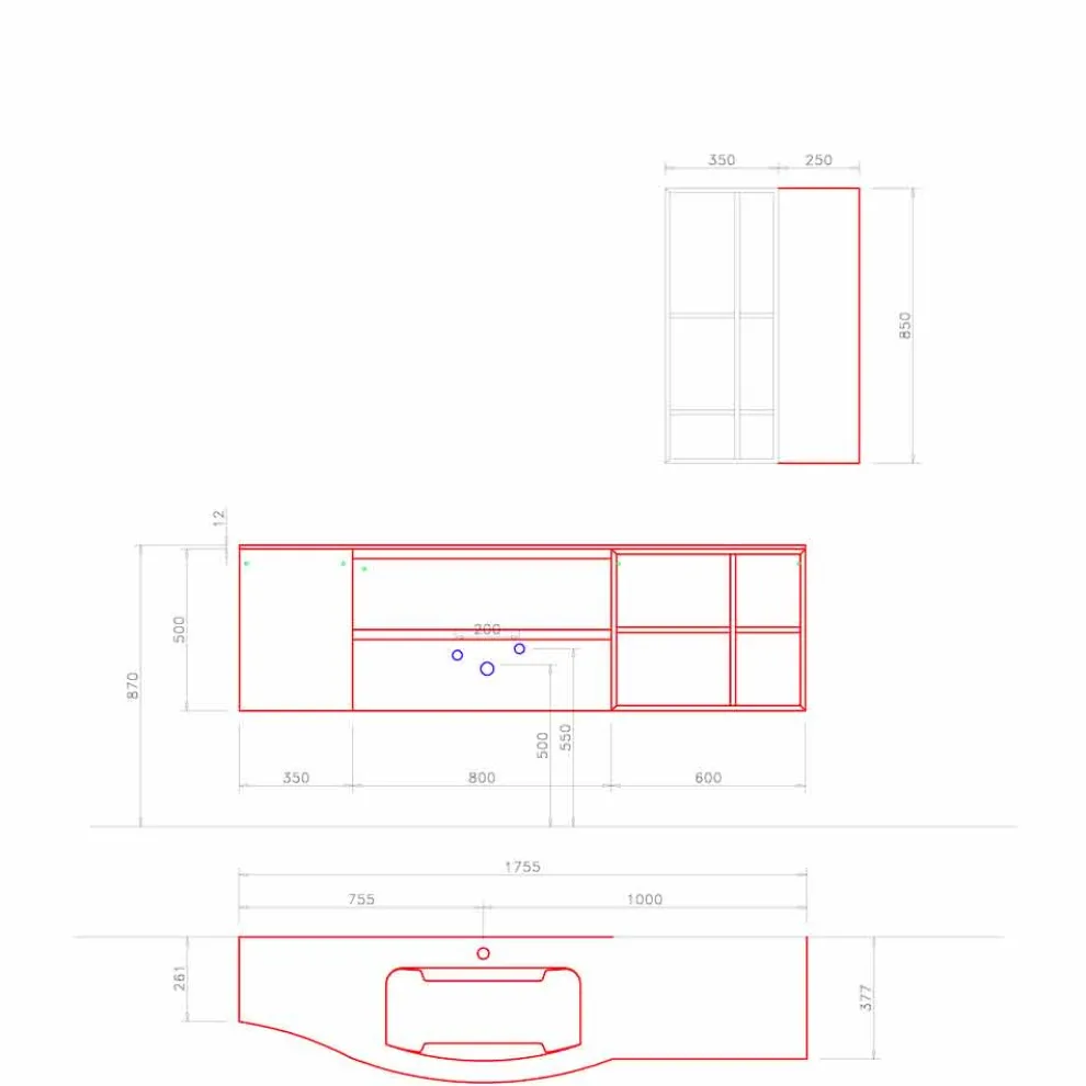 Suspended Design Zusammensetzung, Modernes Design Badmöbel - Callisi5