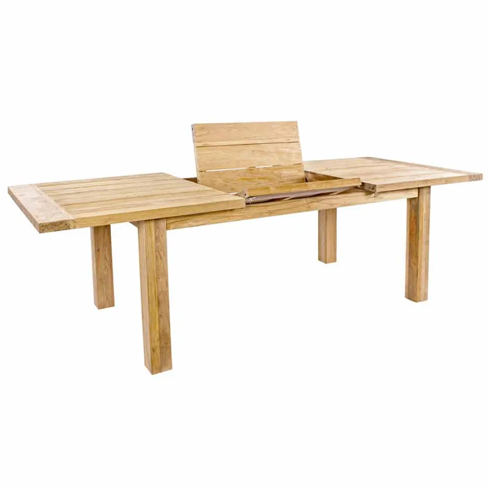 Homemotion - Hunter Teak Wood ausziehbarer Gartentisch Bis zu 250 cm