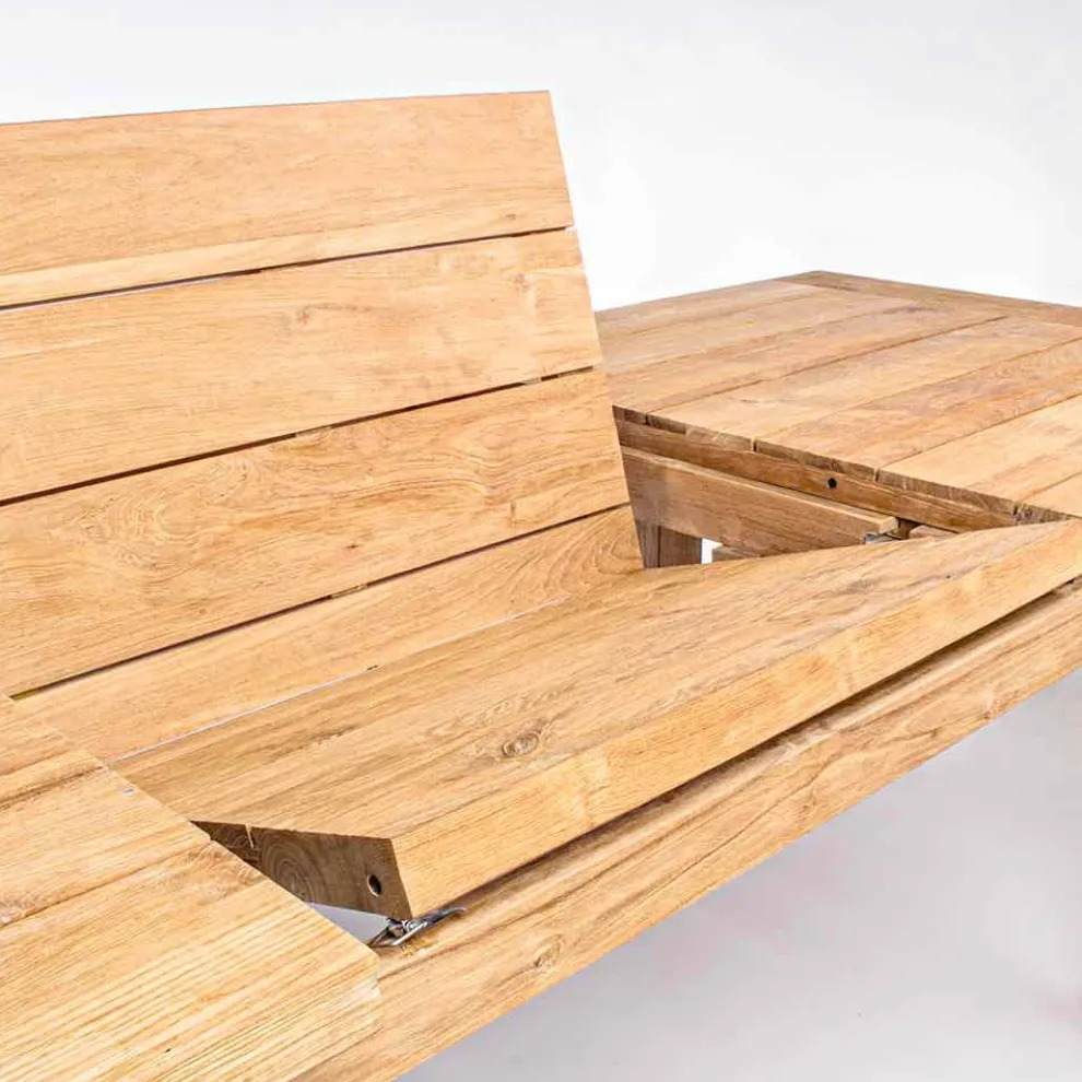 Homemotion - Hunter Teak Wood ausziehbarer Gartentisch Bis zu 250 cm