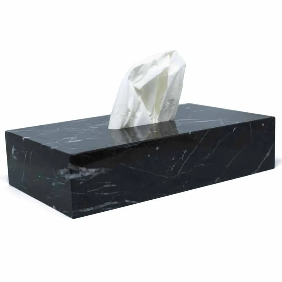 Taschentuchhalter aus edlem schwarzem Marquinia-Marmor von Made in Italy Design - Rafa