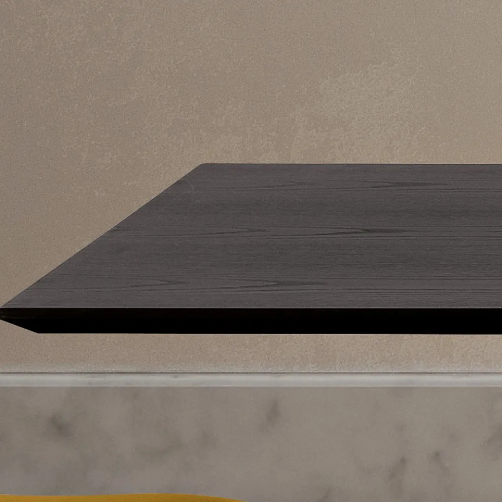 Tisch aus Eschenfurnier in Anthrazit und Metall Made in Italy - Meluso