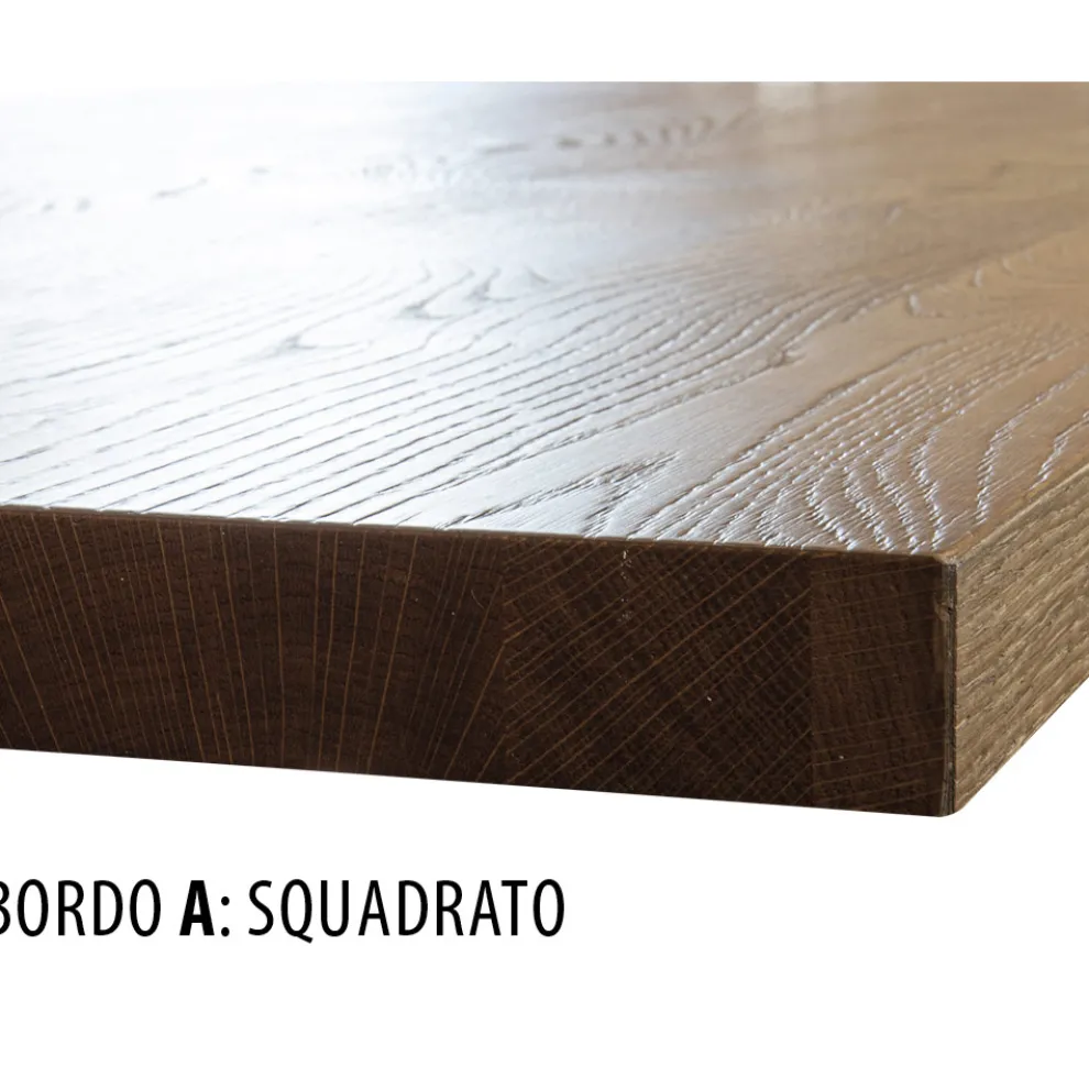 Tisch aus furnierter Eiche und Metallbeine Made in Italy - Consuelo