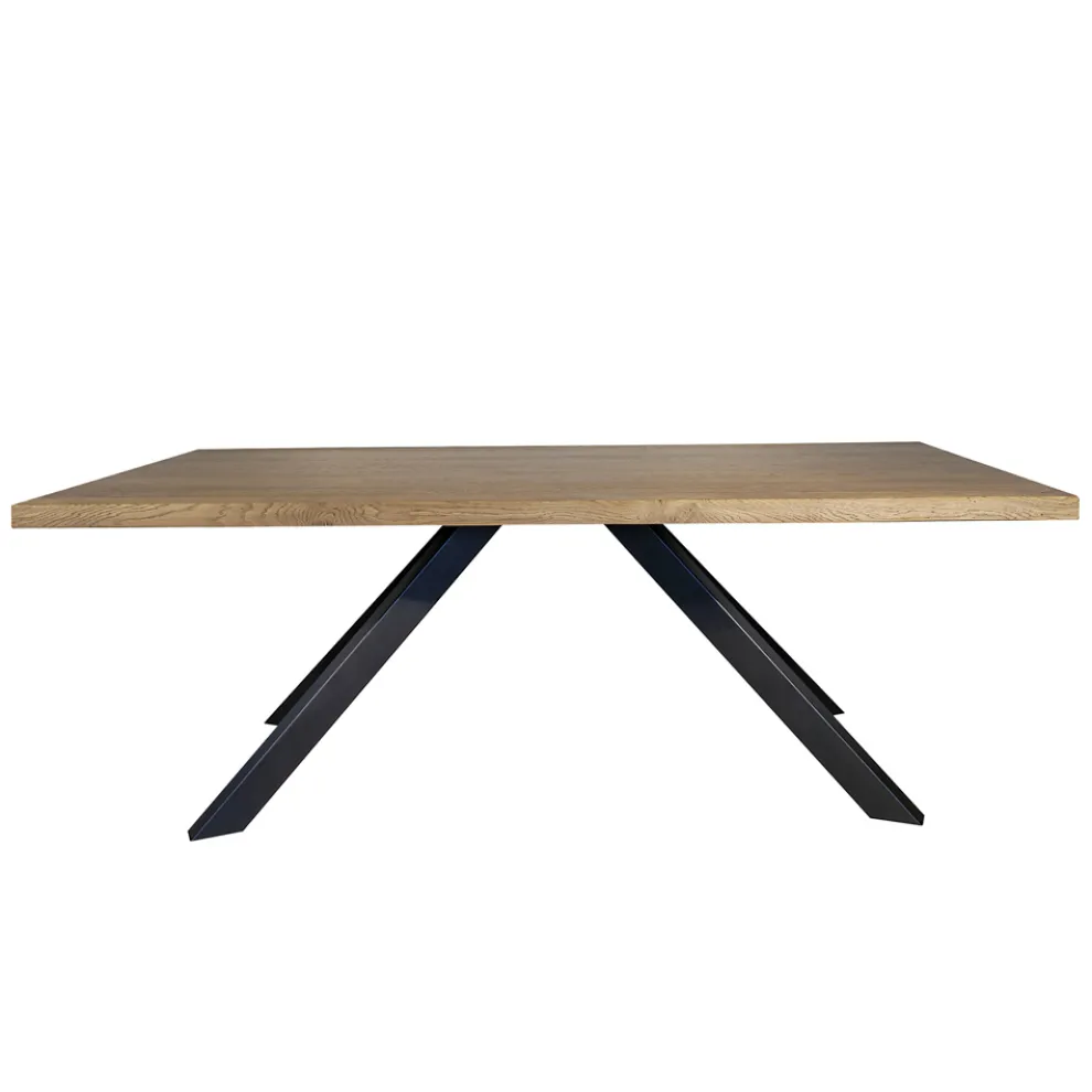 Tisch aus furniertem Eichenholz und Metall Made in Italy - Seoul