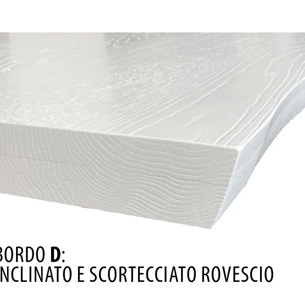 Tisch mit plattierter Platte aus massiver Eiche und Basis aus Kristall Made in Italy - Noelia