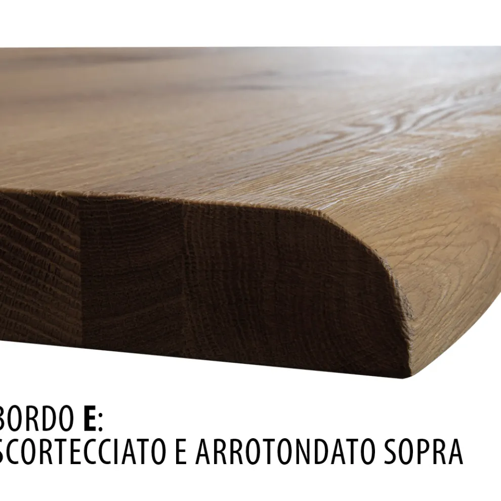 Tisch mit plattierter Platte aus massiver Eiche und Basis aus Kristall Made in Italy - Noelia