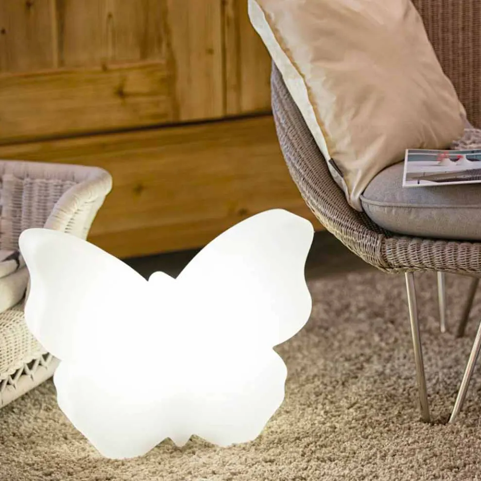 Tisch- oder Stehlampe für drinnen oder draußen, weißer Schmetterling - Farfallastar
