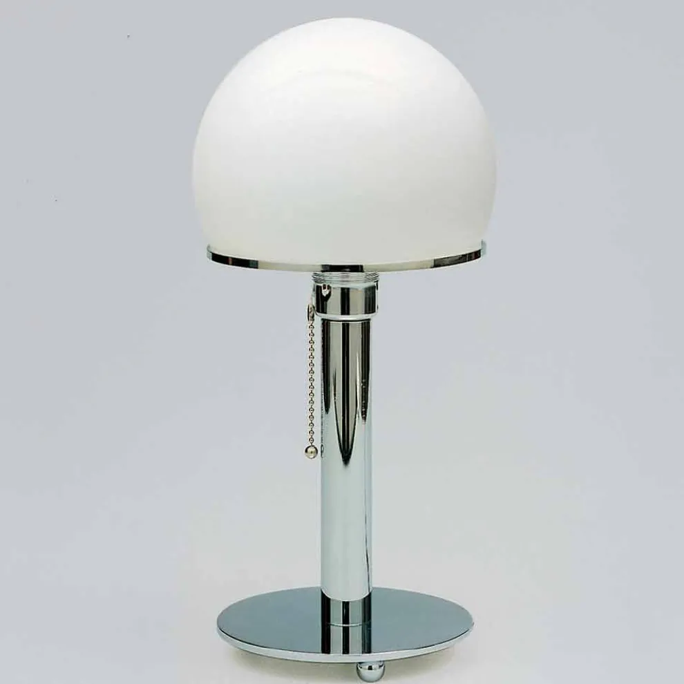 Tischlampe aus Opaline mit Chromstruktur Made in Italy - Toronto