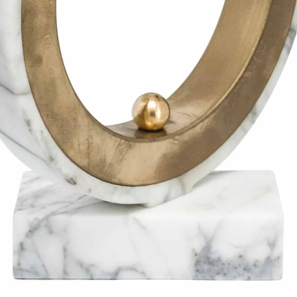 Tischlampe aus weißem Carrara-Marmor und Messing Made in Italy Luxury - Nazife