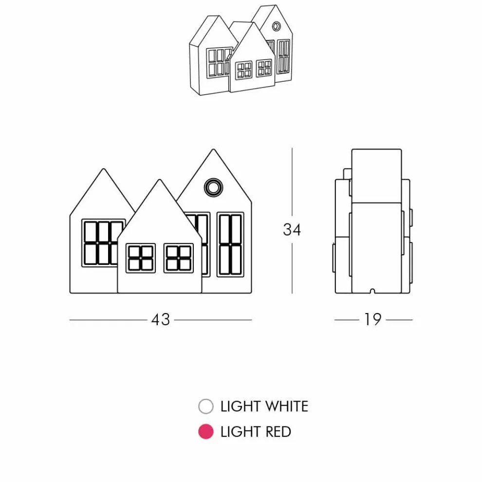 Tischlampe Casette Led weiß oder rot Design Slide Made in Italy - Kolme