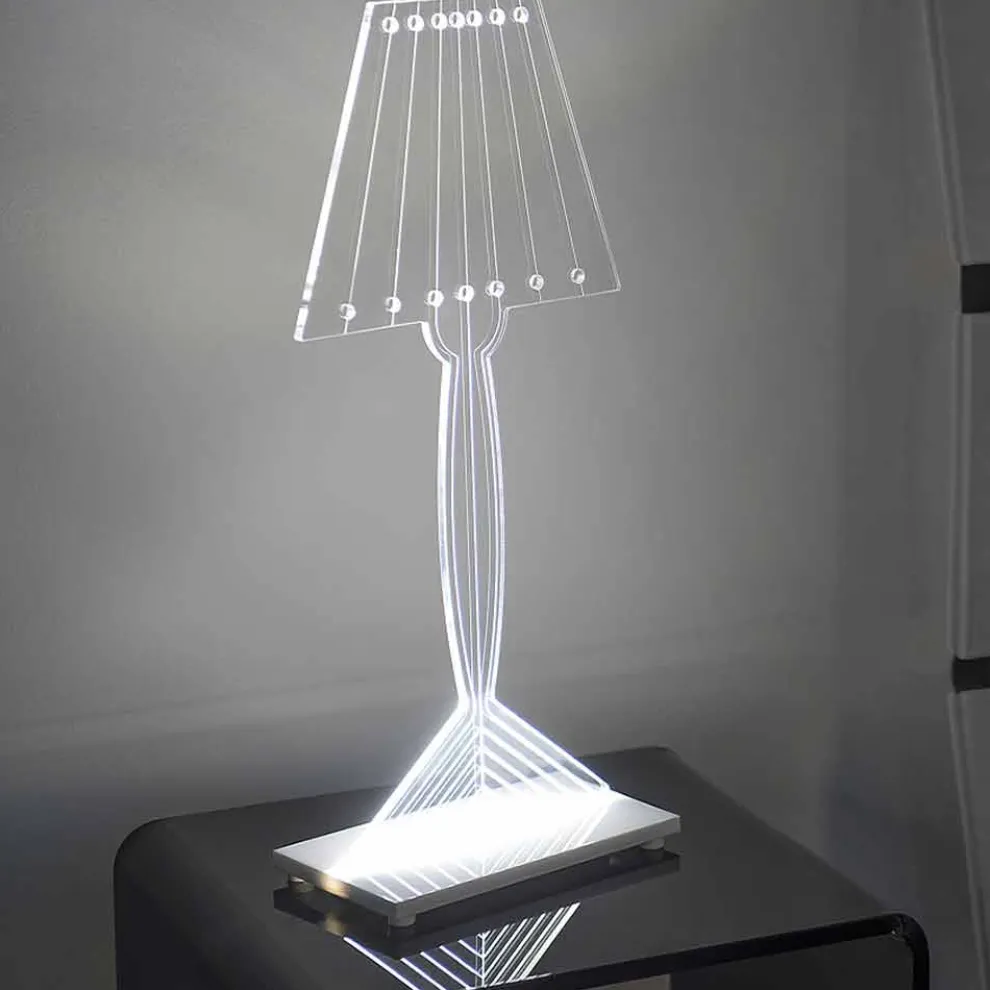 Tischlampe mit LED-Licht aus Plexiglas, Ferla