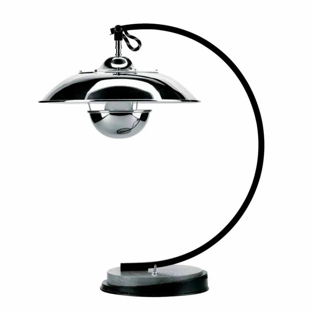 Tischlampe mit Struktur aus Eiche und Metall Made in Italy - Lumetto