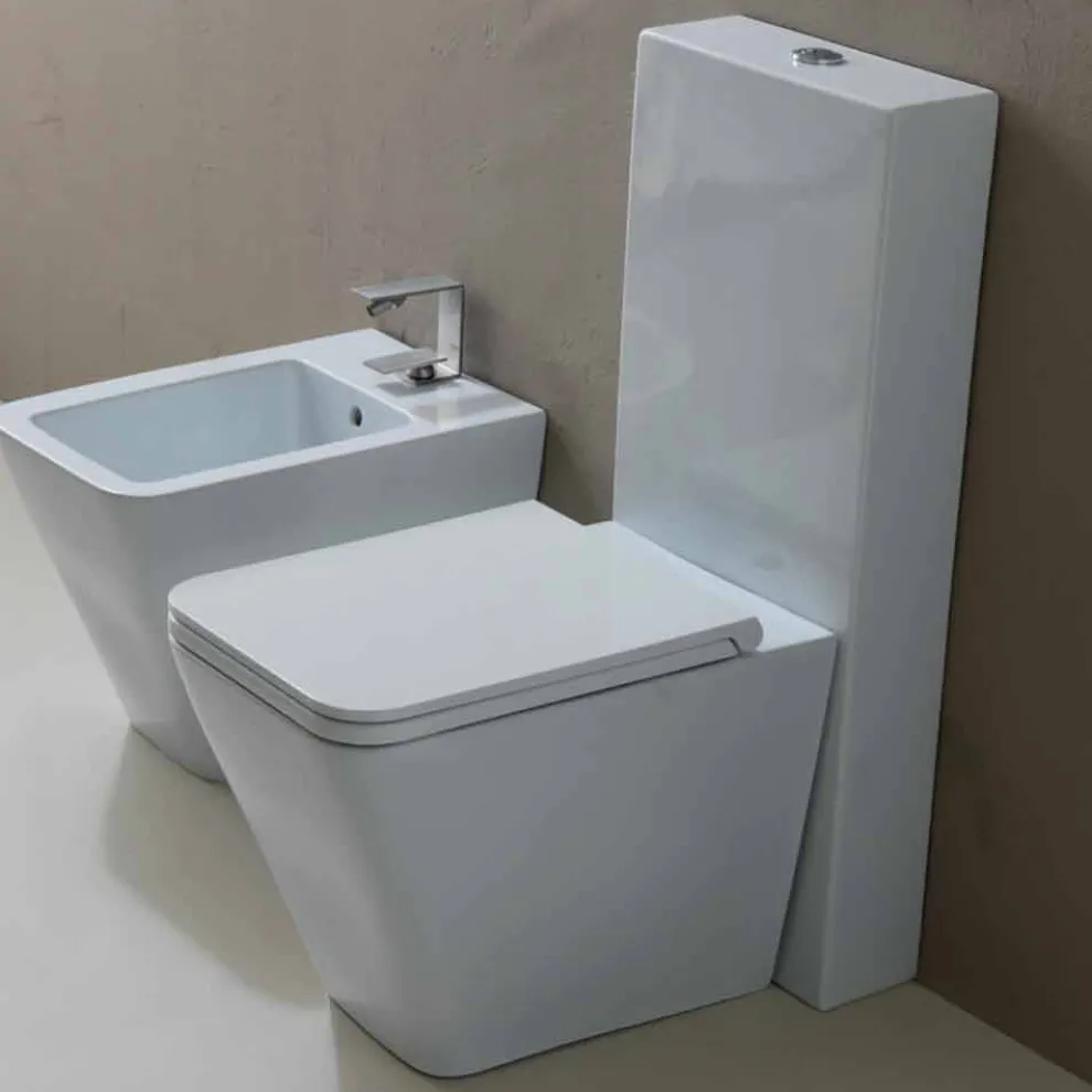 Toilettenschüssel aus weißer Keramik modernes Design Sun Square Italy