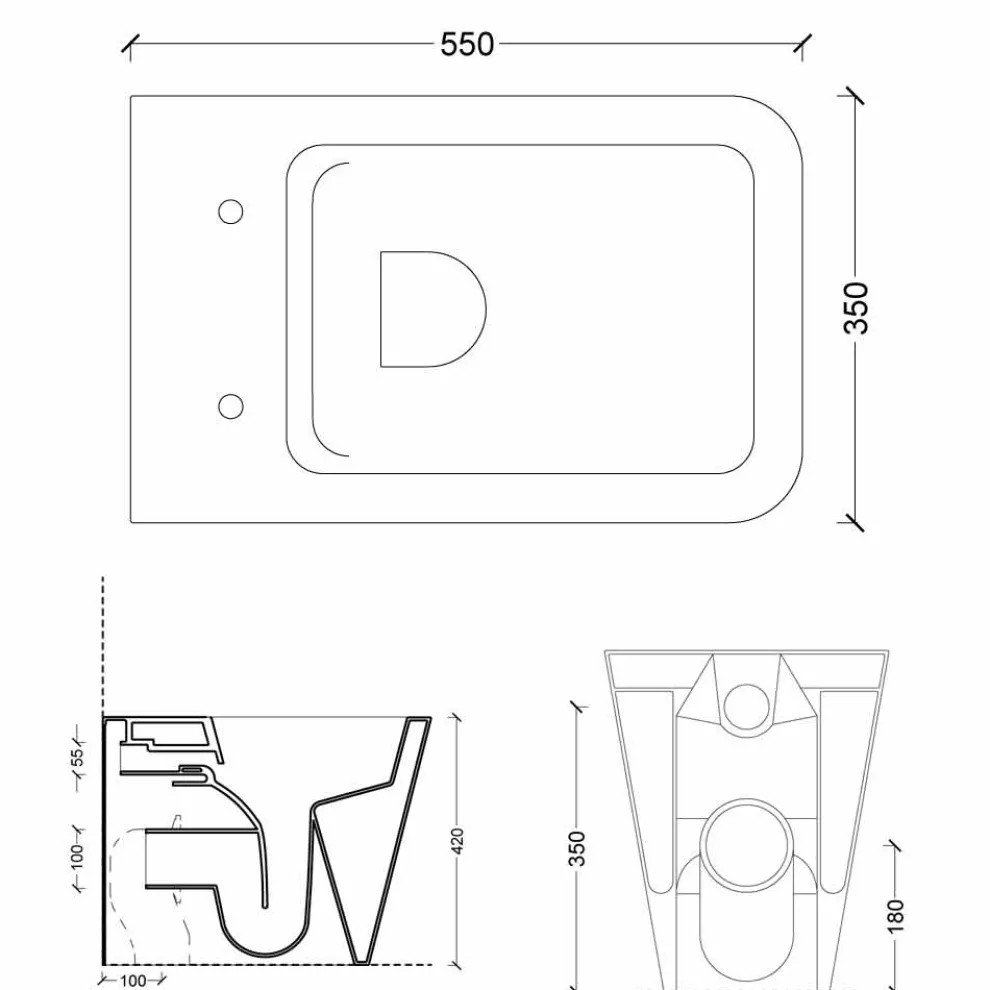 Toilettenschüssel aus weißer Keramik modernes Design Sun Square Italy