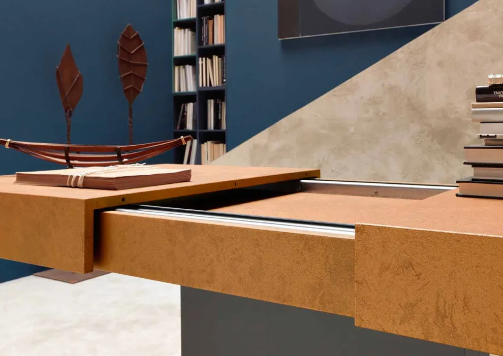 Transformator Couchtisch mit Mörtel-Effekt-Platte Made in Italy - Romantisch