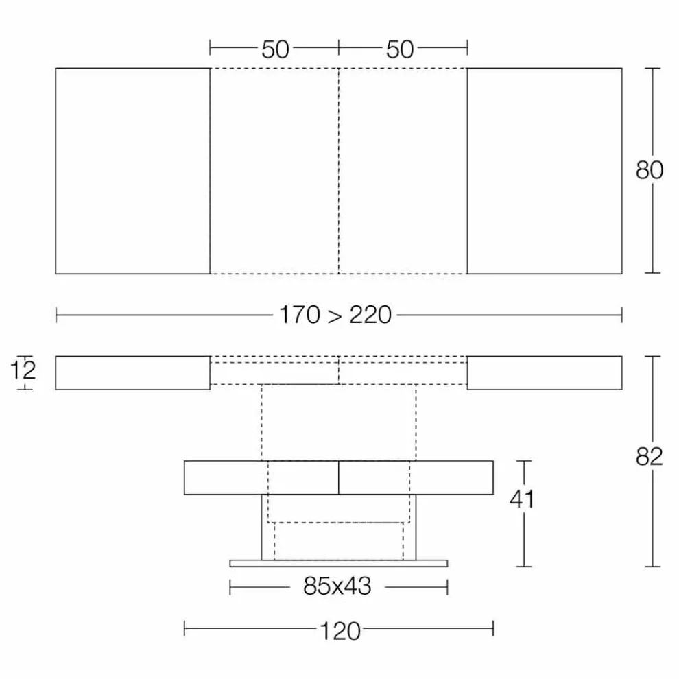 Transformator Couchtisch mit Mörtel-Effekt-Platte Made in Italy - Romantisch
