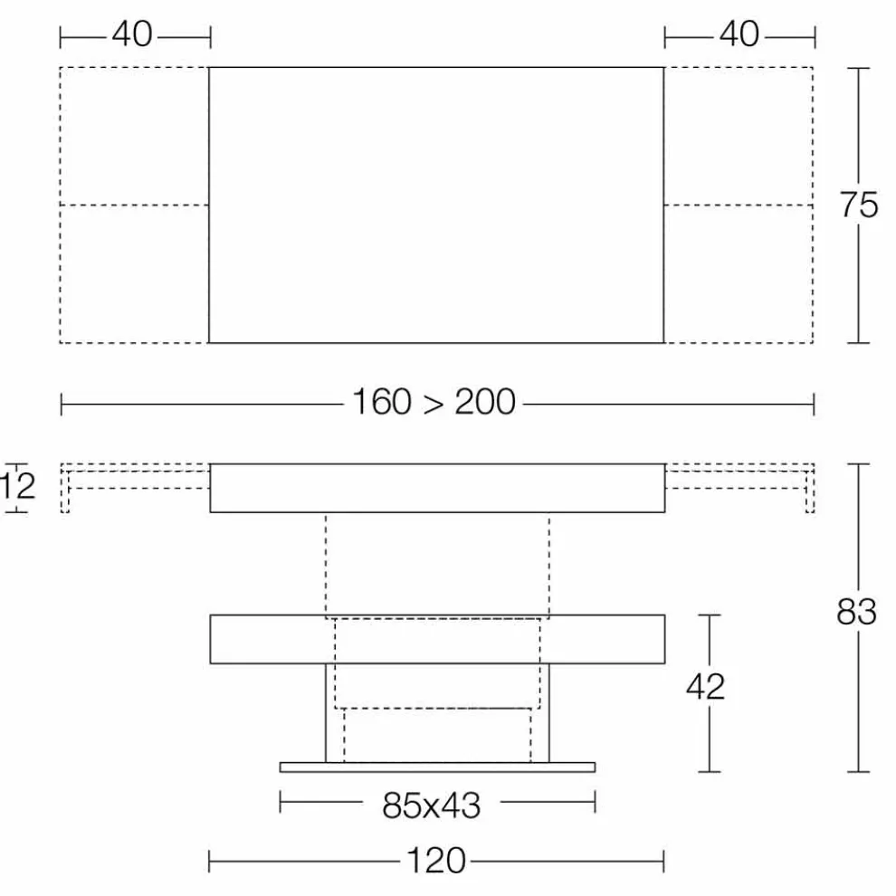 Transformator Tisch aus Holz und Stahl Made in Italy - Demetro