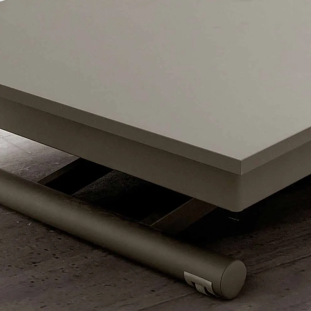 Transformierbarer Wohnzimmer Couchtisch aus Fenix und Metall Made in Italy - Chiano