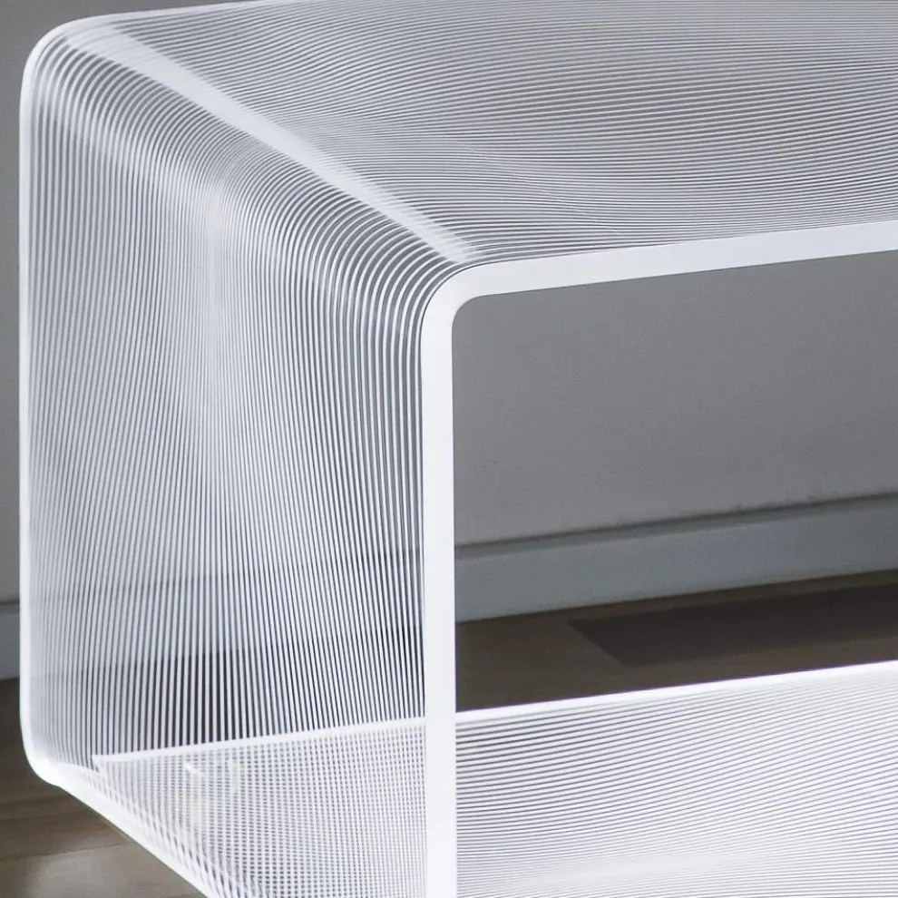Transparenter LED-leuchtender Couchtisch aus Acryl mit Lasergravur - Robiola