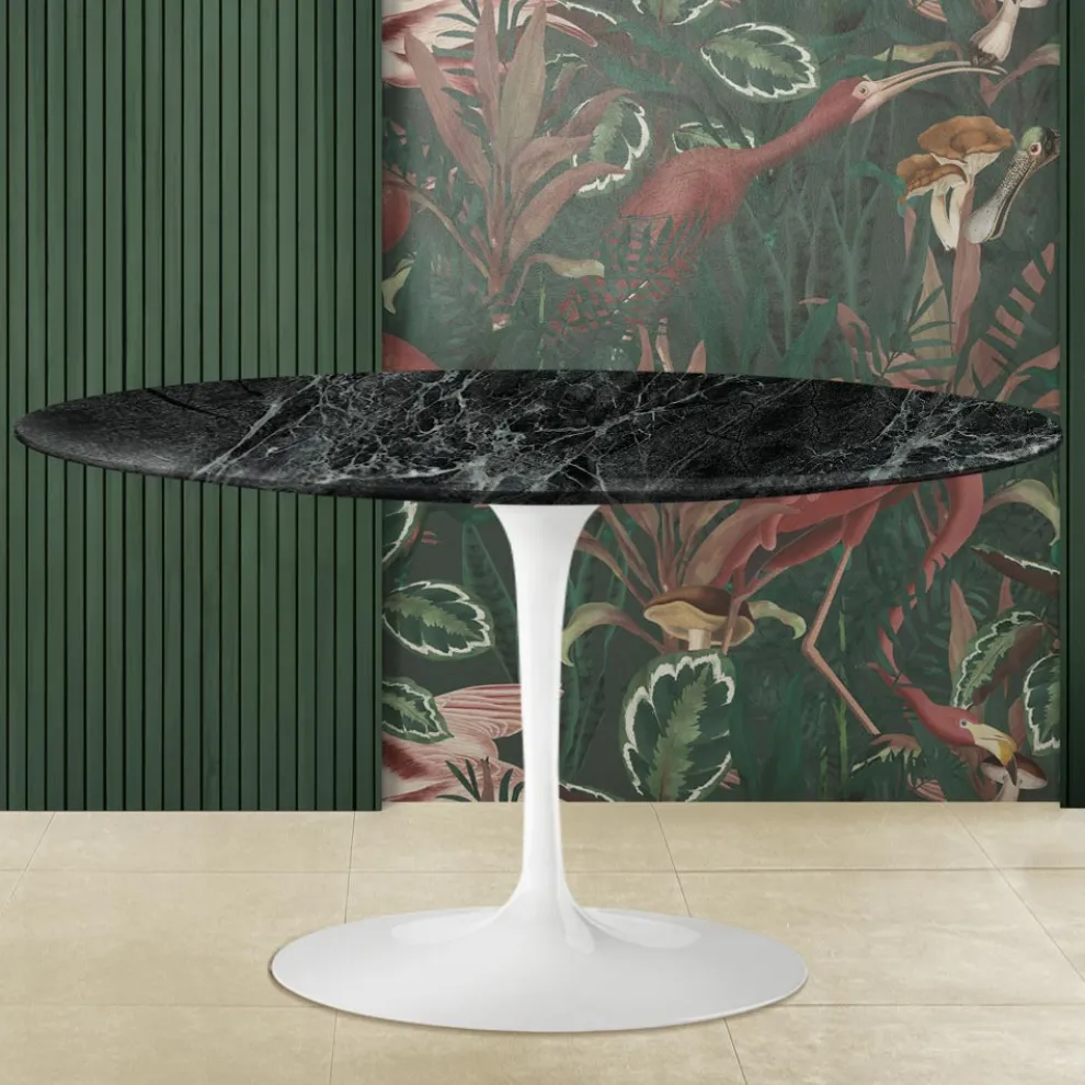 Tulip Eero Saarinen H 41 Couchtisch aus alpingrünem Marmor, hergestellt in Italien – Scarlet