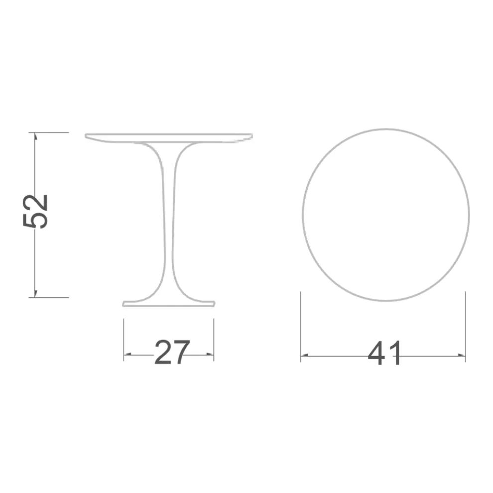 Tulip Eero Saarinen Couchtisch mit schwarzer Flüssiglaminatplatte, H 52, hergestellt in Italien – Scarlet
