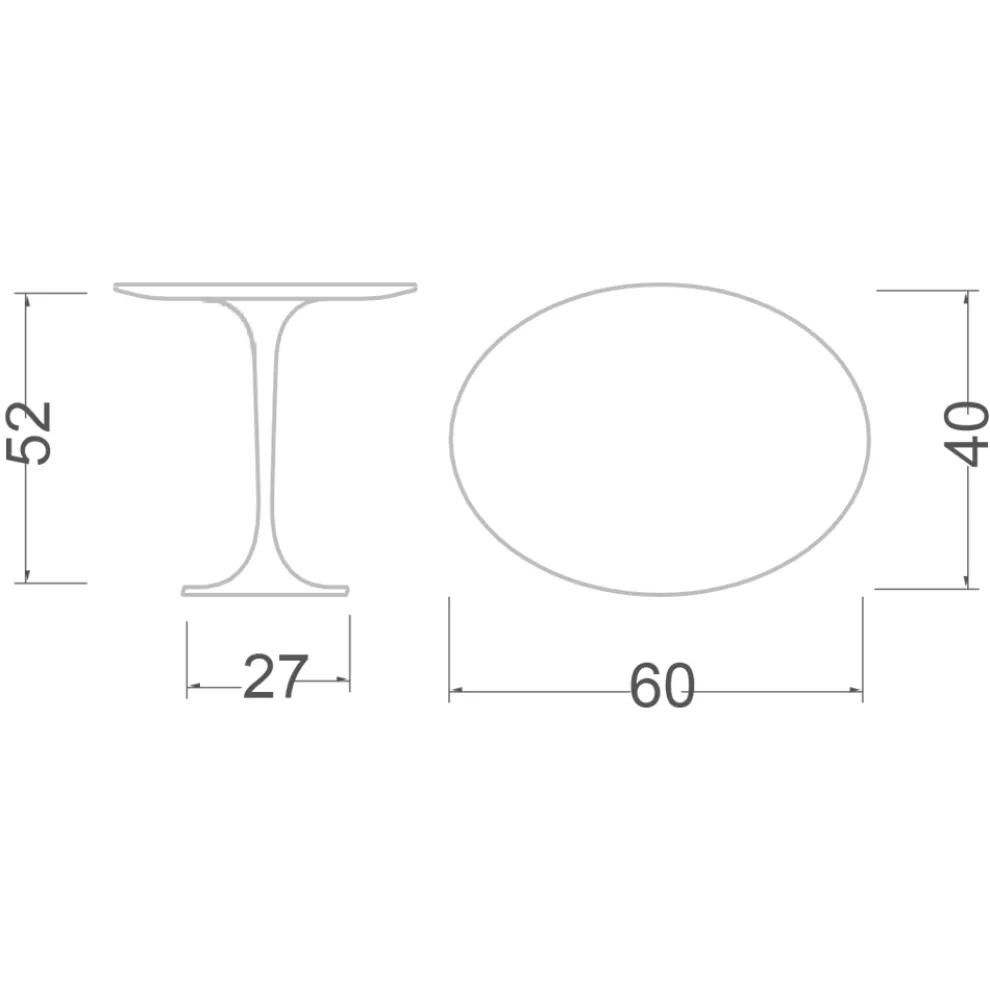 Tulip Eero Saarinen H 52 Couchtisch mit schwarzer Marquinia-Marmorplatte, hergestellt in Italien – Scarlet