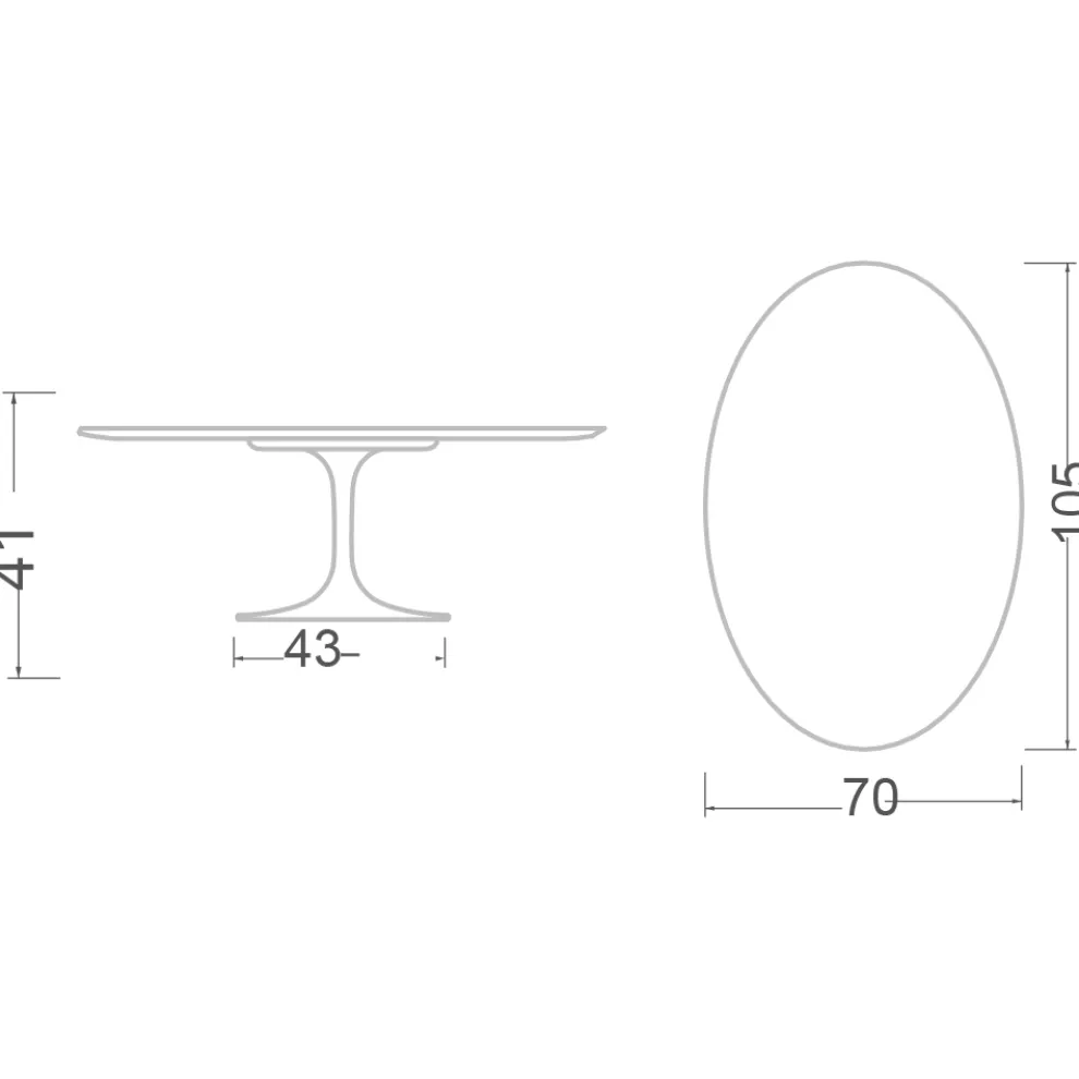 Tulip Eero Saarinen H 41 Ovaler Couchtisch aus Sirius-Keramik, hergestellt in Italien – Scarlet